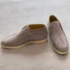 Chaussures décontractées de haute qualité talon plat Femmes haut de gamme Round Toe Kid Suede Locs confortables Automne Fashion marche 2024
