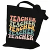 Torebki grafiki nauczycielskiej dla kobiet kolorowe litery Drukuj torba na podróż Travel Beach Torby na ramię najlepsze prezenty dla nauczyciela 826a#