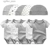 Rompers NOUVELLES GILRES Vêtements 5 sets Bodys + Hat Vêtements Baby Boy Vêtements d'été Coton Coton Bornable Nouvelle-Borne Tenues de bébé 0-6m L410