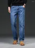 Herren Jeans Herumn Casual Plus Size Straight 38-48 Mode reine Baumwolle einfache und lose geschäftliche Jeans.