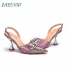 Chaussures habillées colorées de haute qualité pointues talons minces amis fête sandales nigérianes fashion dames et sac pour mariage