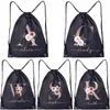 Aangepaste naam Drawstring Bag draagbare lichtgewicht rugzak tasstring tas reis sport buiten wandelschoenen kleding opbergtas s5xa#