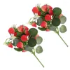 Party Decoration Simulation Strawberry Bouquet Fake Plant Small Fruit Artificial Ornaments Floral Decorations For Realistic Office Plants