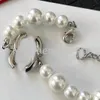 Designer Bracelets Women Bangle Designers Jewelry Big Small Pearl Silver Chain Brand Double Letter Wristband Cuff Chain Lovers Gift Fashion Classic Accessory