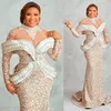 Party Dresses African Lace Asoebi Dress Mermaid Beaded Long Prom Plus Size Elegant Women Wedding Guest Gowns Custom Made