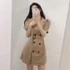 Casual Dresses Insozkdg Design Korean High Street Womens Fashion Cute Elegant Office Lady Double Breasted Button hacked Mini Blazer Dress