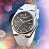 mens day date quartz watches stainless steel case colorful rubber strap top quality good looking factory time clock Super Bright Waterproof bracelet watch gifts