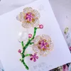 Brooches Elegant Color Enamel For Women Luxury Micro-inlaid Zircon Rose Dandelion Corsage Clothing Accessories Pins Female Gift