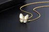 Designer Van Butterfly Necklace High Edition Womens White Fritillaria Full Diamond S925 PLATED 18K örhängen och krage kedja