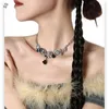 Hänge halsband flickas halsband höst och vintersäsong plagg match choker kedja tillbehör legering inlagd zirkon ädelsten mode