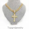 Hip Hop Cross Pendant Creative Alliage polyvalent Collier cubain unisexe en diamant complet