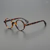 Óculos de sol Os quadros vintage pequenos óculos redondos para homens e mulheres enfrentam ácido acético óptico produz vidro prescrito