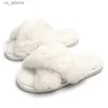 Slippers Winter Women Home Indoor Casual Fuzzy Flip Flip Shoes Fluffy Slides Cross Ladies Soft Plus H240416 LJTZ