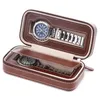 Boîtes de montres Cross Brorder Spot 2 4 8 Position Sac à fermeture éclair High End Pu Leather Watch Watch Rangement Rangement Boîte Boîte vide