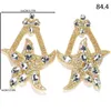 Kolczyki Dangle Stonefans 2024 Wyolbrzymiona rozgwiazda rhinestone ponadwymiarowa Kobiety projektowe geometryczne krystalicznie duża biżuteria
