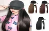 Fashion Women Hat Hat Baseball Cap de casquette droite cheveux longs gros gros coiffure ondulée Extensions Béret Nouveau design simulation Hair y9527208