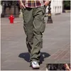 Men'S Pants Cargo Men Camouflage Trousers Casual Mti-Pocket Army Work Combat Mens Military Plus Size 201126 Drop Delivery Apparel Clo Dheef