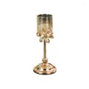 Candle Holders Crystal Hanging Holder Nordic Dining Table Living Room Clear Geometric Golden Portavelas Wedding Decoration