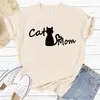 Mothers Day Shirts TShirts Print Cats Love Mom Womens Hio hop Fashion Y2K Crwneck Short Sleeve Tees Female Casual Tshirt S207 240416