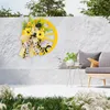 Dekoratif Çiçekler Ayçiçeği Vagon Tekerlek Çelenk Rustik Çiçek Ön Kapı Bahar Duvar Festivali Kapalı Sundurma Çiftlik Evi için Süsleme