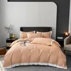 Luxury and Simplicity Embroidery Washed Tencel Four-Piece Set Silk Three-Piece Set Ice Silks Bed Sheets Quilt Cover Fitted Sheet Gift