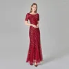 Partykleider Frauen Pailletten Cocktail Maxi Mesh glitzernder blumiges rot elegantes Abendkleid Luxus Plus Size Casual Casual