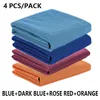 Handduk 4st kylsport mjuk andas kyliga handdukar mikrofiber för att köra träning camping gym multicolor is