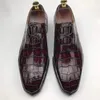 Chaussures habillées chue arrive les hommes de cuir crocodile de leahter nombril