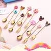 1 st roestvrij staal donuts candy lepel spoon forks keuken servies tafel melk koffie roeren lepels dessert cake gereedschap bestek lepel lepel set