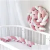 Bedding Sets 4M Baby Bed Bumper On The Crib Set For Born Cot Protector Knot Braid Pillow Cushion Anti-Collision 220718 Drop Delivery B Dhnk5