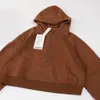 LL Вышивка с капюшоном Scoodie Women Hoodie Yoga носить толстую штустов