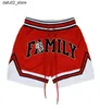 Mäns shorts 2022 Family Red Summer Gym Fitness Sports Mens Basketball Game Shorts Training Running Casual Quick-Torking Five-Point Pants Q240416