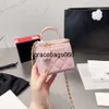 Women Crossbody Bags with Metal Handle 2024New Classic Designer Mini Portable Cosmetic Lipstick Bag Sheepskin Vanity Case Handbags Totes Mirror
