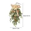 Fiori decorativi fiore di Natale dorate decorazioni per alberi capovolta decorazione appesa decorazioni bianche foglie di bordo delle vacanze decorazioni di Natale