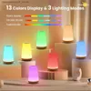 Lampen tinten kinderen nachtlicht baby dimable touch light slaapkamer 13 rgb kleur externe bediening USB laadtafel nachtlampje Q240416