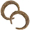 Decorative Flowers 2 Pcs Rattan Garland Wreath Circle Ornaments Christmas Making Rings Flower Garlands Moon Shaped Wicker Moon-shape DIY