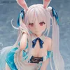 Action Toy Figures 24cm Sexig anime Figure Chris-Aqua Blue Kawaii Bunny Girl Figurine Hentaiadult Toys kan ta av sig kläder japanska dockor Hobbyer Y240415