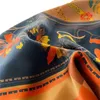 Scarves Horse Satin Silk Mulberry Scarf 110cm Big Hand Rolled Bandanas Designer Shawls Women Accessories Decoration Gift