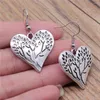 Dangle Ohrringe 1Pair Heart Tree of Life Big DIY Accessoires Schmuck in der Hakengröße 18x19mmmm