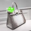 Designer Himalaya Crocodile Handsbag Tote Sacs Belly White Platinum Sac de platine 35 pouces Fabriqué à la main personnalisé à la main Perfosition WN-QZ65