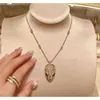 Designer bvlgarys925 gioiello bulgarie braccialetto 925 collana alla testa del serpente in argento sterling placcato con un ciondolo osso serpente a diamante a diamante pieno di rosa