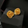 XIALUOKE Gold Color Rose Stud Earrings Women Fashion Personality Flowers Earrings Girl Travel Party Wedding Jewelry Accessories 240416