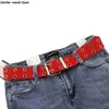 Waist Chain Belts Harajuku Wide Belt Canvas Web Double Grommet Hole Buckle Belt Female Male Hot Waist Strap Belts for Women Men JeansL240416