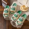 Hausschuhe niedliche Cartoon Frosch Baumwolllinie Spring House Slides weibliche Flip Flops Frauen Sommer Home Leinenschützer