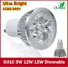 Super brilhante 9W 12W 15W E27 MR16 GU10 LED BULLBS LUZ 110V 220V SPOT SPOTLES DE LED DE LED WARMCOOL LED LED Downlight5360376