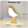 Lamps Shades LED simple magpie bedside light touch switch wooden bird night light for bedroom table reading light for childrens gifts Q240416