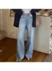 Jeans femininos Mulheres calças de jeans vintage Baggy Jean pintando calças longas y2k japonês streetwear grunge goth harajuku moda 2000s