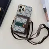 İPhone 15 14 Promax için Plus Crossbody Phone Kılıfı Lüks Deri Phonecase Designer Twill Kart Tutucu Strap Kapağı Kabuğu 13 Pro MAX 12 11 XR XSMAX HOT -5