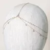 Haarclips Stonefans Boho Pearl -ketting Hoofddress Bridal Dress Head Accessoires Ronde Hangkristallen Kristallen voorhoofd Koofdtopje Sieraden