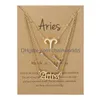 Hangende kettingen 3 stcs/set 12 constellatie Zodiac Sign ketting Horoscoop Zirkoon sieraden Galaxy Libra Astrologie Gift met Retail Drop OTD2L